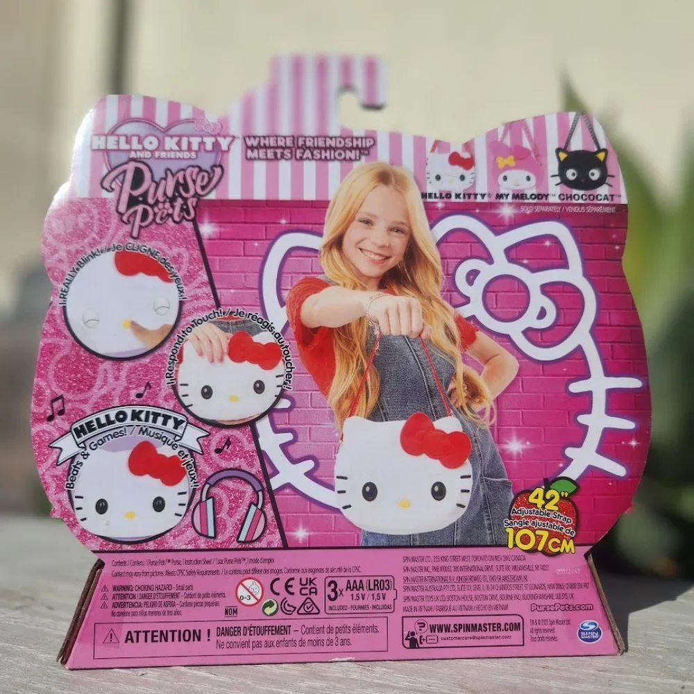 NEW Hello Kitty Purse Pets 30 Sounds Blinking Eyes Interactive Crossbody bag